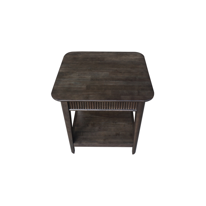International Concepts Haven Solid Wood End Table in Coal