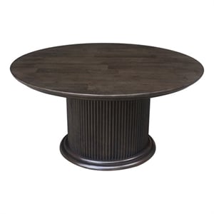 International Concepts Haven Solid Wood Round Coffee Table in Coal
