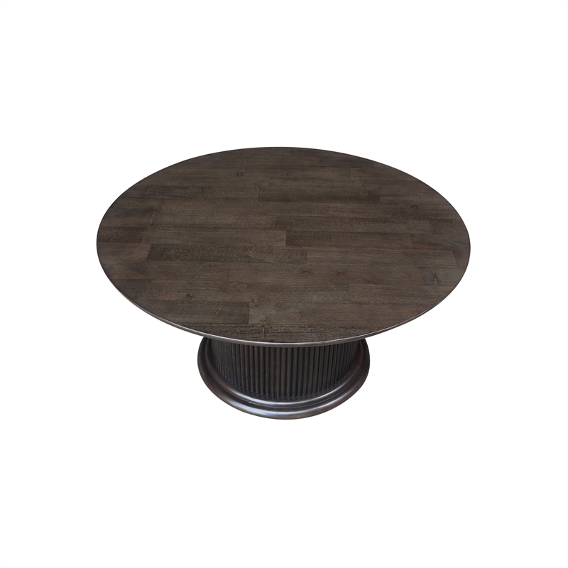 International Concepts Haven Solid Wood Round Coffee Table in Coal
