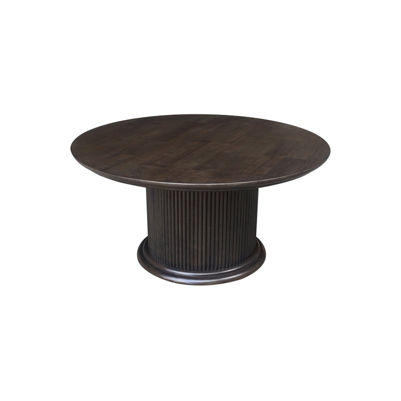 International Concepts Haven Solid Wood Round Coffee Table in Coal