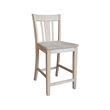 Solid Wood Tall Accent Table with Black Iron Legs and Four Stools