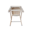 Solid Wood Tall Accent Table with Black Iron Legs and Four Stools