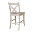 Solid Wood Tall Accent Table with Black Iron Legs and Four Stools
