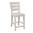 Unfinished Solid Wood Tall Accent Table with Black Iron Legs and Four Stools