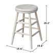 Unfinished Solid Wood Tall Accent Table with Black Iron Legs and Four Stools