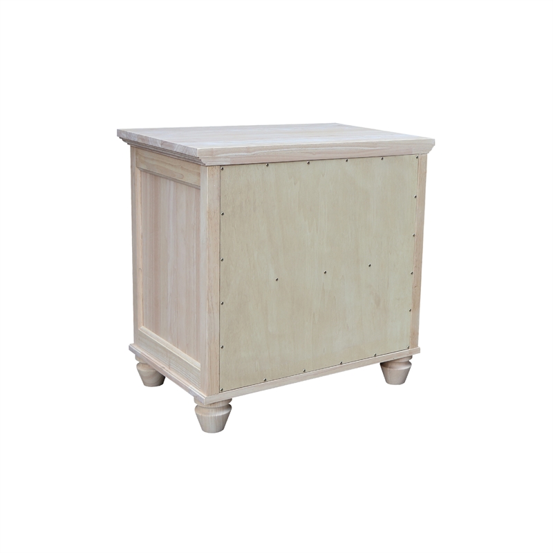 International Concepts Solid Wood 1-Drawer Nightstand Unfinished Ready to Finish Hardwood Bedside Table with Open Shelf