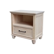 International Concepts Solid Wood 1-Drawer Nightstand Unfinished Ready to Finish Hardwood Bedside Table with Open Shelf