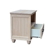 International Concepts Solid Wood 1-Drawer Nightstand Unfinished Ready to Finish Hardwood Bedside Table with Open Shelf