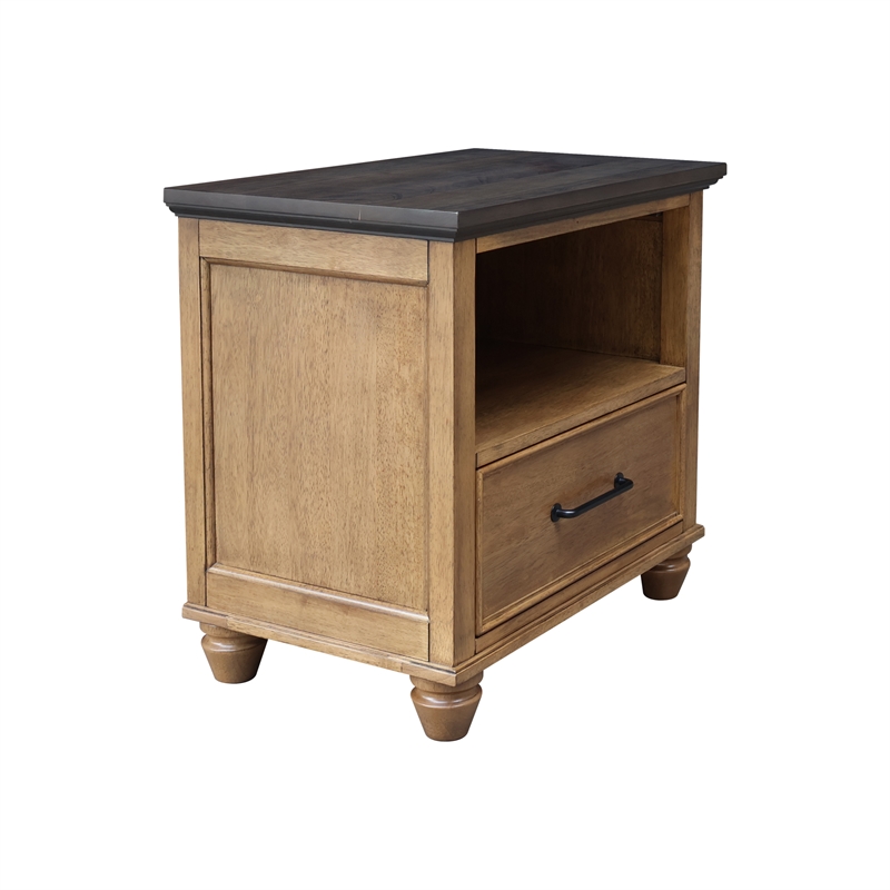 International Concepts Solid Wood 1 Drawer Nightstand Bedside Table