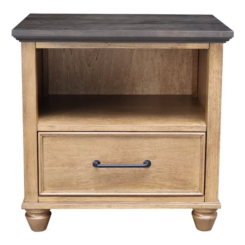 International Concepts Solid Wood 1 Drawer Nightstand Bedside Table