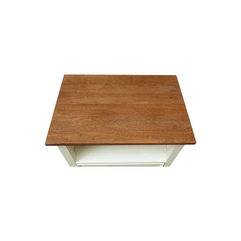 International Concepts Solid Wood 1 Drawer Nightstand Bedside Table