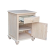 International Concepts Solid Wood Nightstand with Storage Cabinet Unfinished Ready to Finish Bedside Table with Drawer and Adjustable Shelf