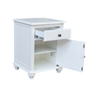 International Concepts Solid Wood Nightstand with Storage Cabinet Classic White Bedside Table with Drawer and Adjustable Shelf
