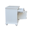 International Concepts Solid Wood Nightstand with Storage Cabinet Classic White Bedside Table with Drawer and Adjustable Shelf