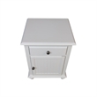 International Concepts Solid Wood Nightstand with Storage Cabinet Classic White Bedside Table with Drawer and Adjustable Shelf