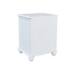 International Concepts Solid Wood 3 Drawer Nightstand Classic White Bedside Table with Tiered Storage and Deep Bottom Drawer