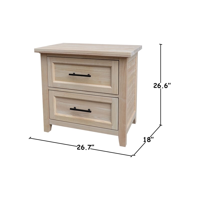 International Concepts Solid Wood 2 Drawer Nightstand