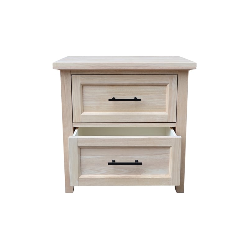 International Concepts Solid Wood 2 Drawer Nightstand