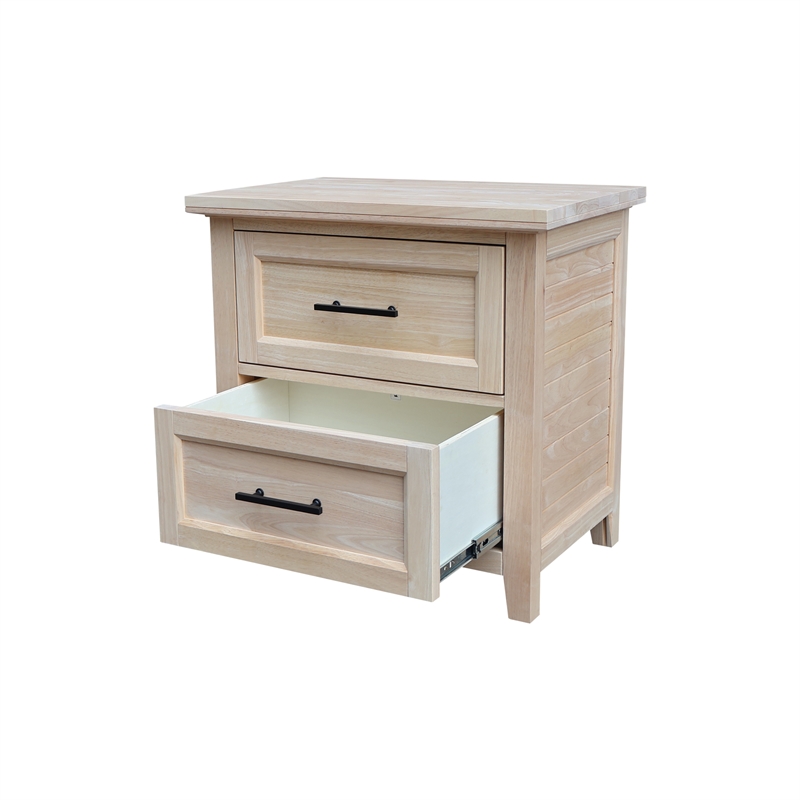 International Concepts Solid Wood 2 Drawer Nightstand