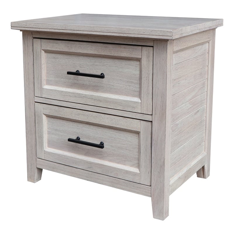 International Concepts Solid Wood 2 Drawer Nightstand Extra Deep Macchiato Brown Bedside Chest with 18.5 Wide Storage Drawers