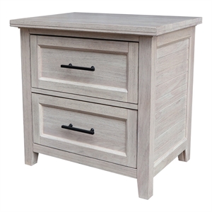 International Concepts Solid Wood 2 Drawer Nightstand Extra Deep Macchiato Brown Bedside Chest with 18.5 Wide Storage Drawers