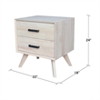 International Concepts Solid Wood 2Drawer Nightstand Unfinished