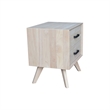 International Concepts Solid Wood 2Drawer Nightstand Unfinished