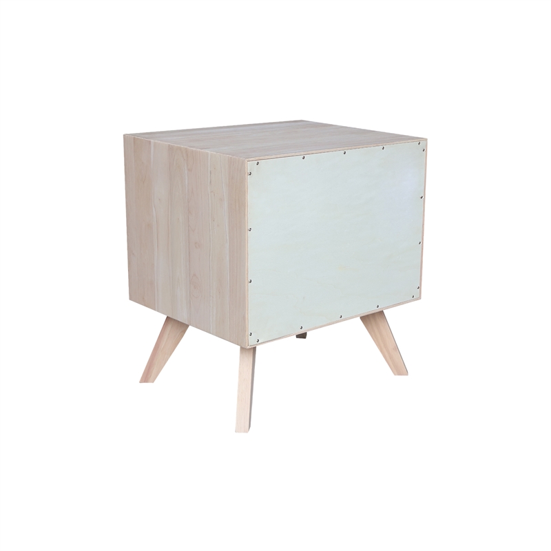 International Concepts Solid Wood 2Drawer Nightstand Unfinished