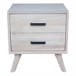 International Concepts Solid Wood 2Drawer Nightstand Unfinished