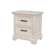 International Concepts Solid Wood 2Drawer Nightstand with USB Charging Port Unfinished