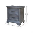 International Concepts Solid Wood 2 Drawer Nightstand with USB Charging Port Modern Heather Gray Bedside Table with Deep Drawers