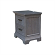 International Concepts Solid Wood 2 Drawer Nightstand with USB Charging Port Modern Heather Gray Bedside Table with Deep Drawers