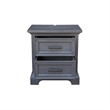 International Concepts Solid Wood 2 Drawer Nightstand with USB Charging Port Modern Heather Gray Bedside Table with Deep Drawers