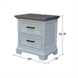 International Concepts Solid Wood 2 Drawer Nightstand with USB Charging