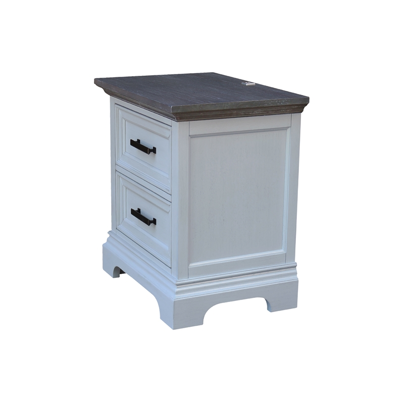 International Concepts Solid Wood 2 Drawer Nightstand with USB Charging