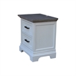 International Concepts Solid Wood 2 Drawer Nightstand with USB Charging