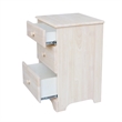 International Concepts Solid Wood 3 Drawer Nightstand Wide Unfinished