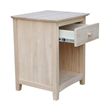 International Concepts Solid Wood 1 Drawer Nightstand Unfinished