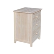 International Concepts Solid Wood 3 Drawer Nightstand Unfinished