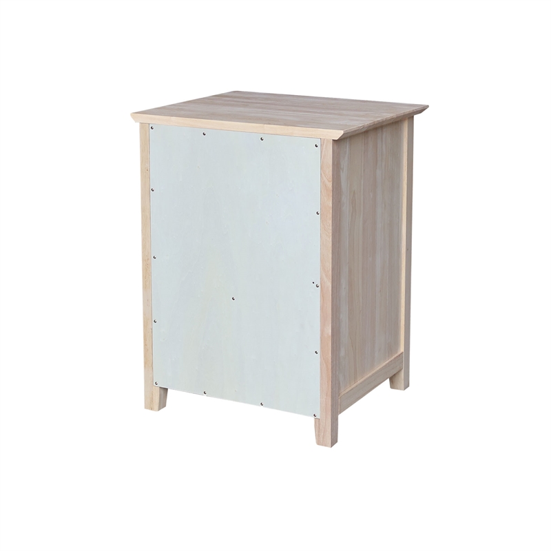 International Concepts Solid Wood 3 Drawer Nightstand Unfinished