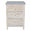 International Concepts Solid Wood 3 Drawer Nightstand Unfinished