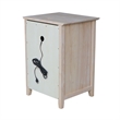 International Concepts Solid Wood 3 Drawer Nightstand with Power Outlets & USB Unfinished