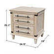 International Concepts Solid Wood 2 Drawer Nightstand with USB Charging Unfinished