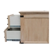 International Concepts Solid Wood 2 Drawer Nightstand with USB Charging Unfinished
