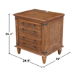 International Concepts Solid Wood 2 Drawer Nightstand with USB Charging Rich Bourbon Brown Wide Bedside Chest with 18.5