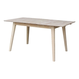 International Concepts Solid Wood 60&quot Butterfly Extension Dining Table Unfinished