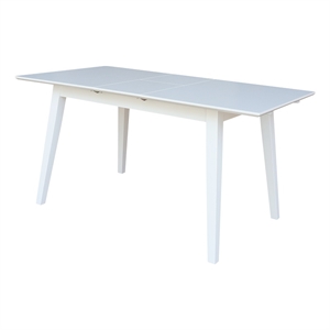 International Concepts Solid Wood 60&quot Butterfly Extension Dining Table Classic White Farmhouse Kitchen Table with Flared Shaker Legs