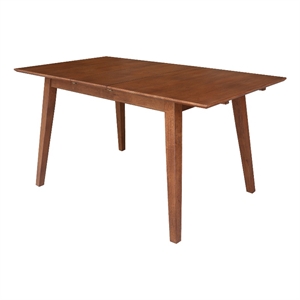 International Concepts Solid Wood 60&quot Butterfly Extension Dining Table Rich Bourbon Oak Transitional Dining Table with Flared Shaker Legs