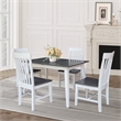 International Concepts Solid Wood 5 Piece Extension Dining Set  Heather Gray & White 60