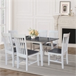 International Concepts Solid Wood 7 Piece Extension Dining Set  Heather Gray & White 60